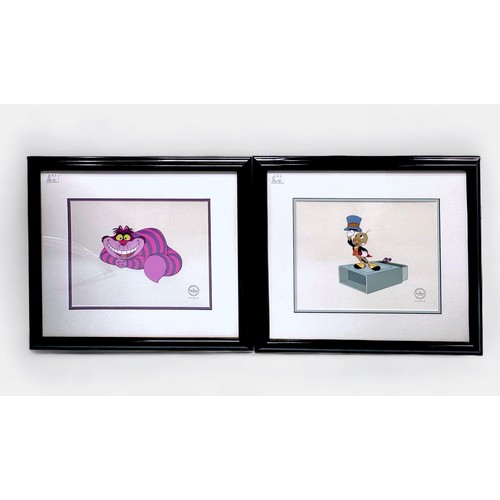 559 - Two Walt Disney limited edition Serigraph Cels, C.1992, comprising, Pinocchio’s Jiminy Cricket stood... 