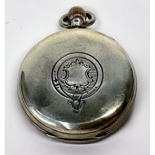 109 - A late 19th century silver-cased open-face pocket watch, the white enamel dial with Roman numerals d... 