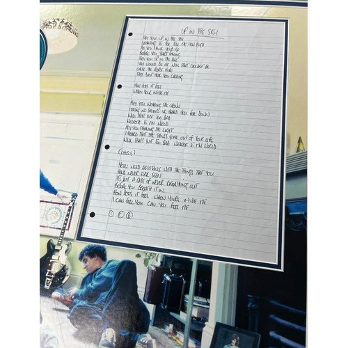 363 - Original handwritten lyrics for ‘Up In The Sky’ by Noel Gallagher for Oasis album ‘Definitely Maybe’... 