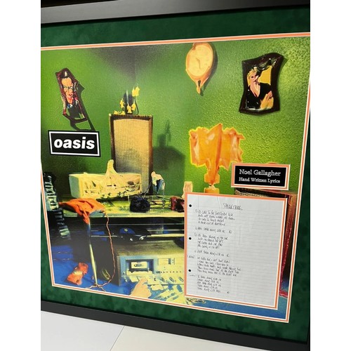 364 - Original handwritten lyrics for ‘Shakermaker’ by Noel Gallagher for Oasis album ‘Definitely Maybe’, ... 