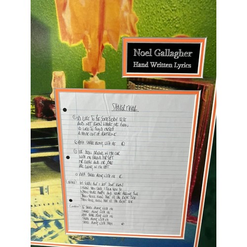 364 - Original handwritten lyrics for ‘Shakermaker’ by Noel Gallagher for Oasis album ‘Definitely Maybe’, ... 