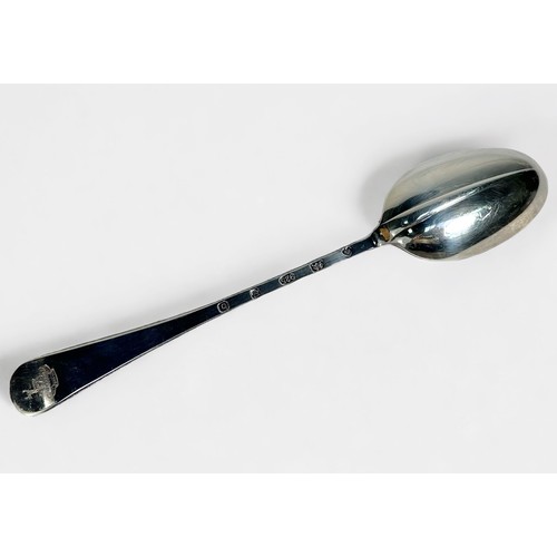 81 - An old English pattern silver basting spoon by A Haviland-Nye, hallmarked London, 2001, with crest t... 