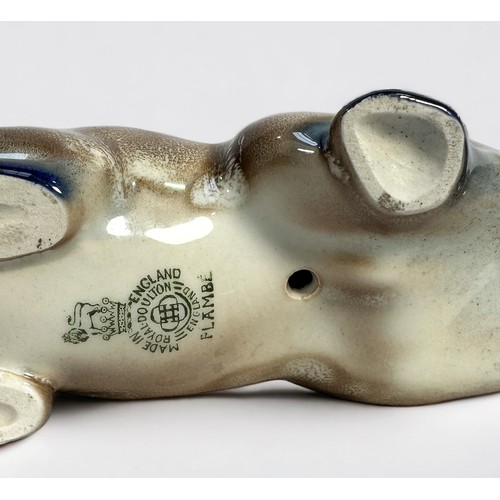 25 - A rare Royal Doulton brown and blue Flambe model 'Stalking Fox,' 23cm long model 147E