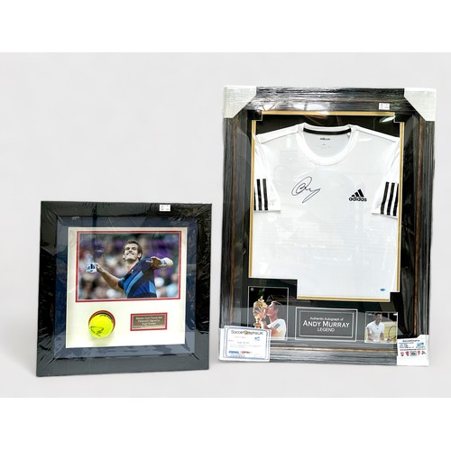 617 - Sir Andy Murray signed tennis memorabilia, to include, An Andy Murray signed Babolat Gold tennis bal... 