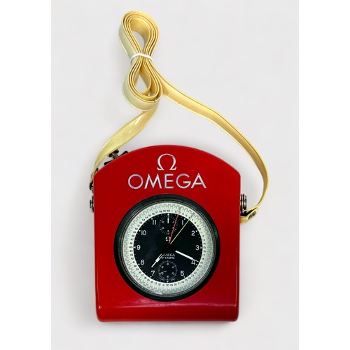 129 - A rare Omega Olympic pocket watch with stopwatch function, C.1960’s, the black dial with Arabic nume... 