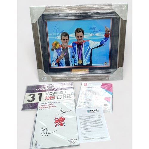 624 - The Brownlee Brothers, Official Sporting Memorabilia of Team GB and London 2012, a Competition Used ... 