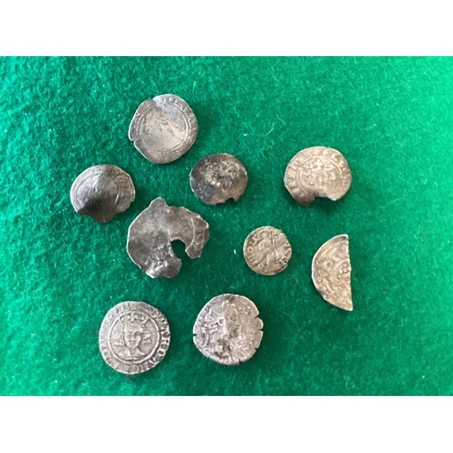 308 - Nine silver coins - one Roman, one foreign medieval (which is possibly Spanish) and seven English ha... 