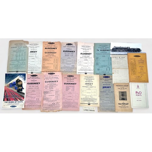 351 - A collection of travel and railway related ephemera including British Rail Excursions bills, monochr... 