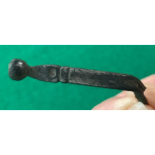 312 - What is believed to be a Roman silver ear scoop (see 3rd photo for close up), two cut UK hammered si... 