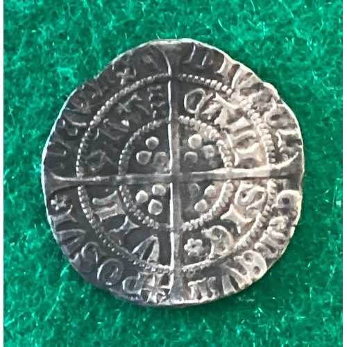 309 - A Henry VI silver halfgroat, Annulet issue, Calais mint. A very pleasing example. Two photos of both... 