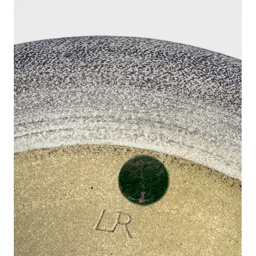 38 - A studio pottery bowl in the 'style' of Hans Coper, of compressed globular disc form, with contrasti... 