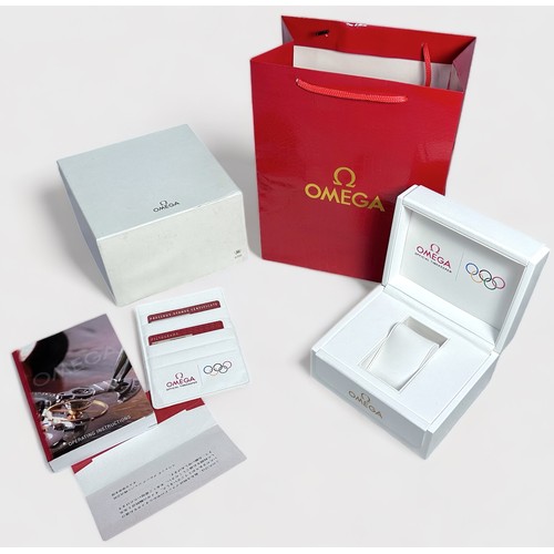 137 - An Omega 2012 Olympic leather box, with outer card box, leather wallet with Pictograms, Internationa... 