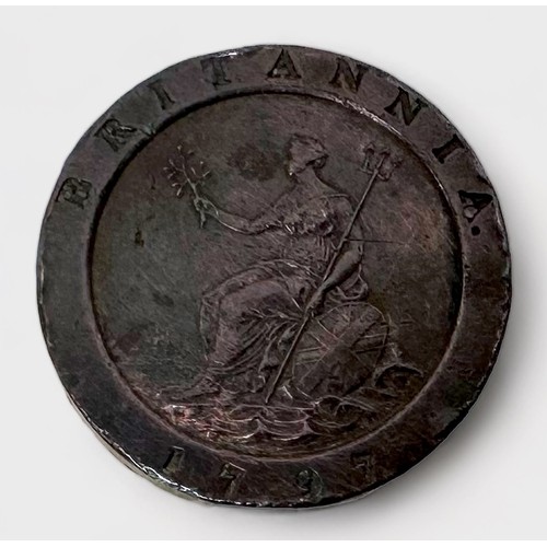 335 - A George III 'cartwheel' Penny, (VF with traces of lustre), together with a Victoria 1887 Jubilee Sh... 