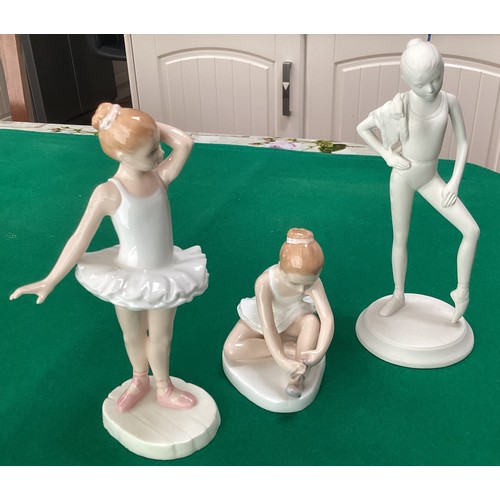 1 - Five ballerina figures – 1) a bone china Royal Doulton ‘Little Ballerina’; a Royal Doulton ‘Ballet S... 