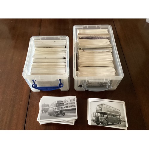 303 - 28 boxes containing hundreds of photos of buses around the UK, many of which are of the Portsmouth a... 