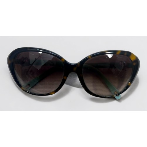 358 - A pair of Ladies Tiffany & Co Sunglasses, TF4098, tortoiseshell frames with opaque sky-blue laminate... 