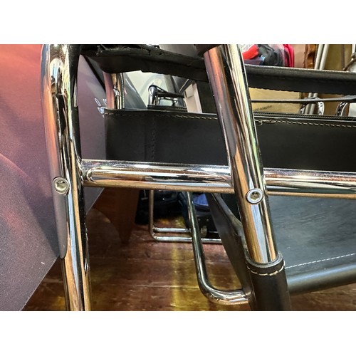 520 - A pair of 20th century Model B3 'Wassily' chromium armchairs after Marcel Breuer:, of typical modern... 