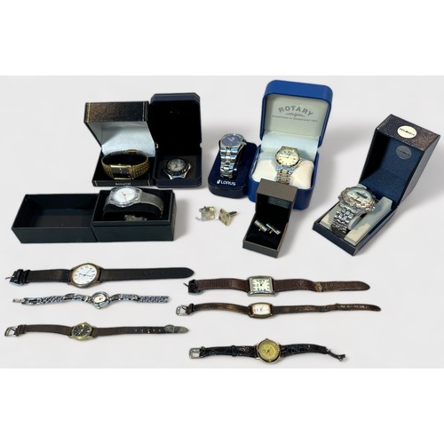 130 - A small collection of assorted gents and ladies watches, comprising, Accurist, Sekonda, Rotary, Adid... 