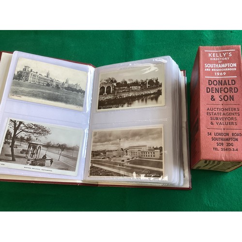 307 - An album of approximately 150 standard-size postcards of Southampton, around 37 post-card size photo... 