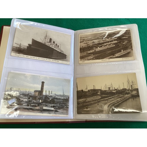 307 - An album of approximately 150 standard-size postcards of Southampton, around 37 post-card size photo... 