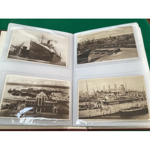 307 - An album of approximately 150 standard-size postcards of Southampton, around 37 post-card size photo... 