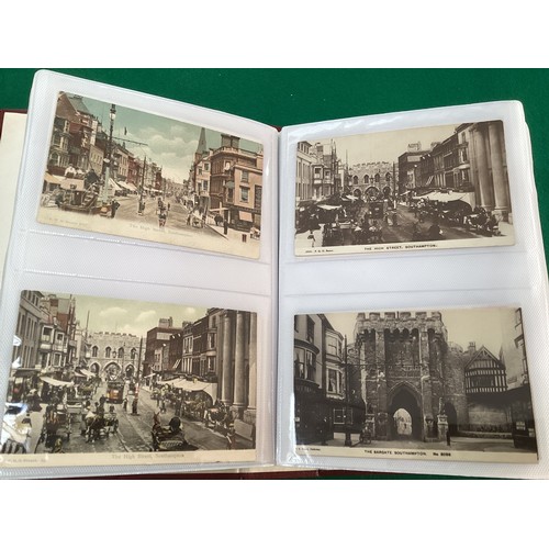 307 - An album of approximately 150 standard-size postcards of Southampton, around 37 post-card size photo... 