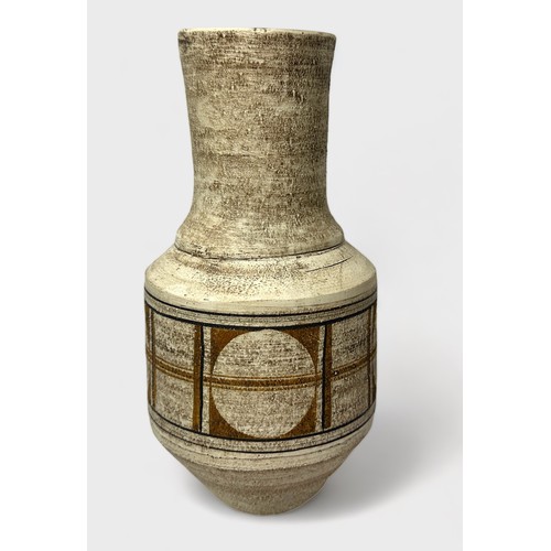 8 - A Troika Pottery urn from the rough textured range and painted in brown 'wax resist,' Newlyn period,... 