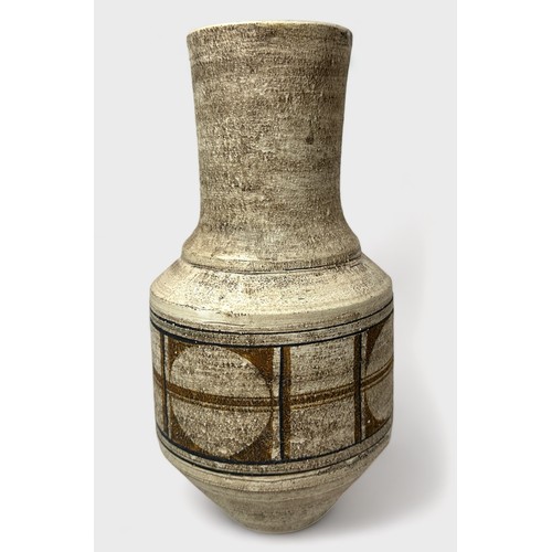 8 - A Troika Pottery urn from the rough textured range and painted in brown 'wax resist,' Newlyn period,... 