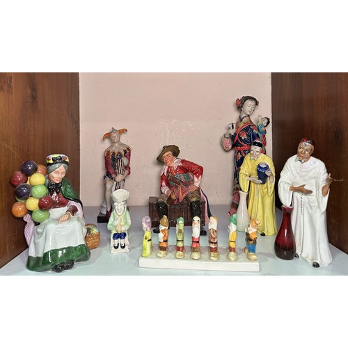 26 - Various porcelain figure groups including 'The Cavalier' by The Studio Potter, Seven Dwarfs toast ra... 