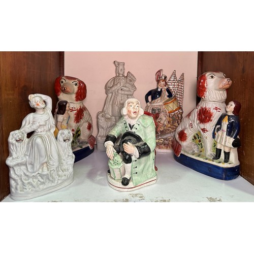 22 - Various Staffordshire Pottery Figures, including 'George Whitfield The Night Watchman' 'Daniel with ... 