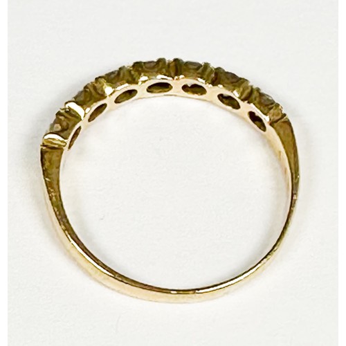 169 - An 18ct yellow gold half-eternity ring, set with 7 x round brilliant cut diamonds, estimated total w... 