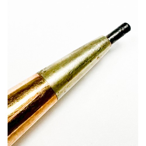 223 - A 9ct Gold 'Yard-O-Led' Propelling Pencil by Johnson Mathey & Co, of hexagonal form with engine turn... 