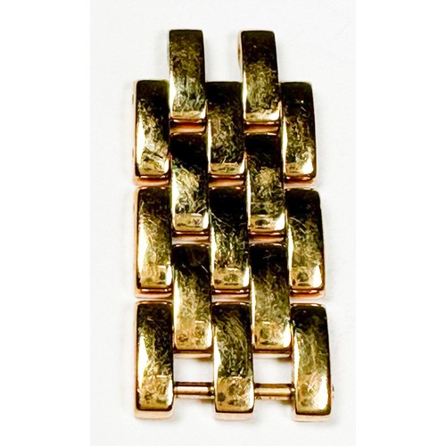 140 - Three 18ct gold Cartier watch links, weighs 6.2 grams.