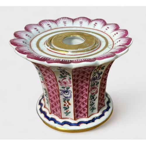 61 - A 19th Century Limoge porcelain inkwell made for Asprey, London, 7.5cm high, together with a 19th Li... 