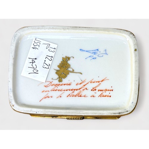 61 - A 19th Century Limoge porcelain inkwell made for Asprey, London, 7.5cm high, together with a 19th Li... 
