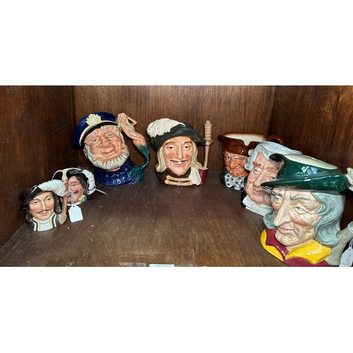 51 - Nine various Royal Doulton character jugs and two medium character jugs, including Old Salt, The Boo... 