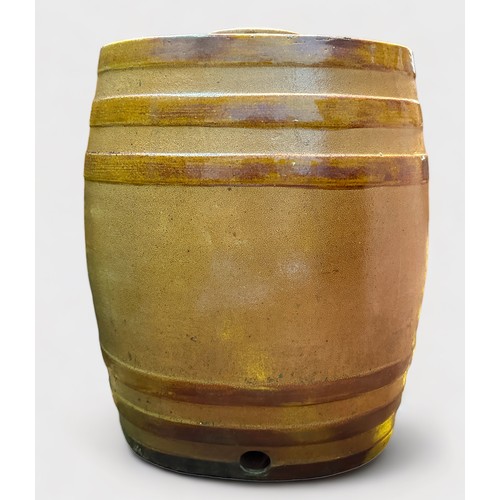46 - A 19th century large salt-glaze Stoneware Pottery Barrel, by (James) Stiff, Lambeth, London, 47cm hi... 