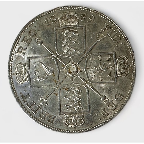 296 - A Queen Victoria Silver Double-Florin, 1889, Jubilee Head obverse, very minor scratches otherwise ab... 