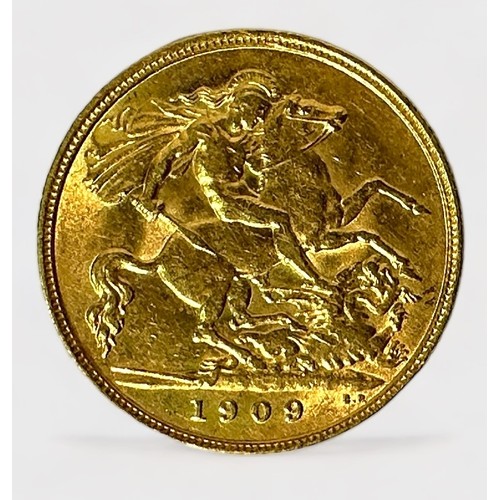 292 - An Edward VII Gold Half-Sovereign, 1909, 4.00g