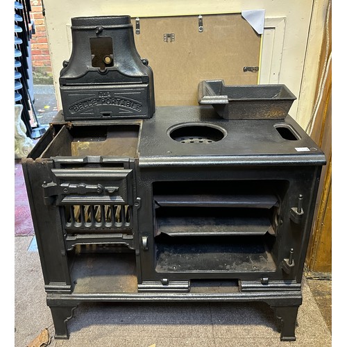 365 - A Victorian cast Iron Kitchen Range, 'The Belle Portable,' with various accessories, 75cm wide x 44c... 