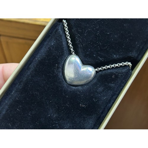 159 - Georg Jensen Sterling Silver Annual Heart Pendant 2009 Regitze Overgaard and Chain 45 cm (17.71 inch... 