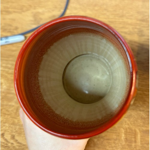 41 - A 1930's Clarice Cliff vase in the Forest Glen pattern, ribbed ovoid form with spreading foot, marks... 