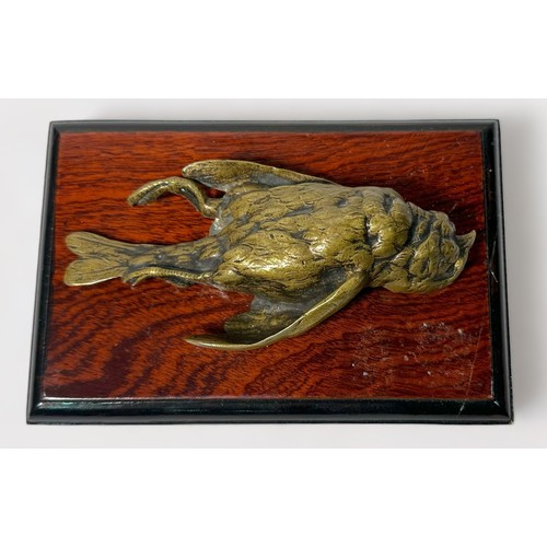 650 - After Paul Comolera (1818 - 1897) a bronze sculpture of a recently deceased sparrow, bearing signatu... 