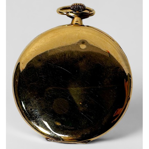 159 - A 9ct gold cased open-face pocket watch by Longines, the silvered dial with Arabic numerals denoting... 