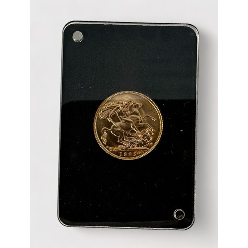 283 - A George V Gold Sovereign, 1925, 22ct, 7.98g, Very Fine, in two-piece plastic capsule, fitted displa... 