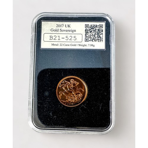 292 - An QEII Gold Sovereign, Date Stamped 1st July 2017, 22ct, Brilliant struck, obv Jody Clark 5th portr... 