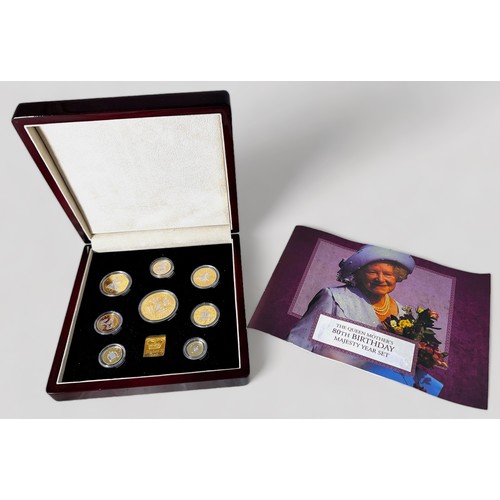 299 - The Queen Mother's 80th Birthday Majesty Year Set, 1980, Eight coins comprising 22ct Gold Sovereign,... 