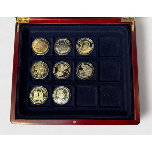 309 - HM QEII 80th Birthday Golden Proof Coin Collection, 8x Coins, each Proof Struck, 28.28g, Ag .925 Sil... 