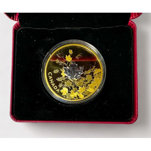 313 - A Canada Silver Proof 'Whispering Maple Leaves 50 Dollars, 2017, 94.4g Ag 99.99%, obv QEII portrait ... 