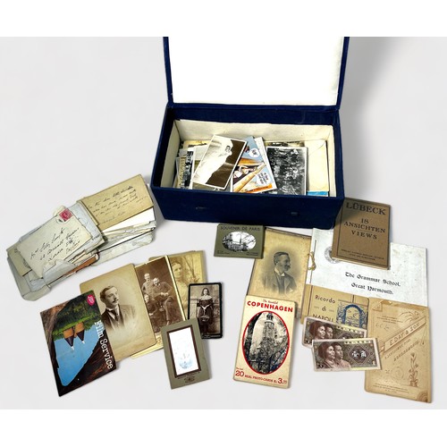 333 - A collection of approximately 150 assorted postcards and photographs, with a quantity of various mil... 